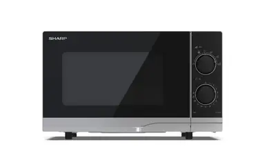 SHARP Manual Solo Microwave - 20L, Silver, 700W, Compact, 6 Power Levels, Defrost Functions, YC-PS201AU-S