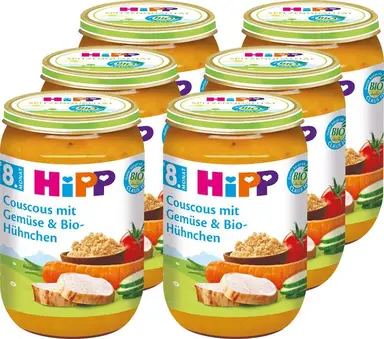 HiPP Couscous mit Gemüse und Bio-Huhn (ab 8 Monaten) Multipack 6 x 220 g