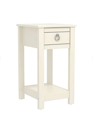 Galano Laurel Nachttisch mit 1 Schublade - L 32 x B 35 x H 59,5 cm, beige Schlafzimmermöbel