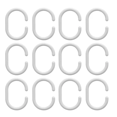 Croydex Shower Curtain Rings C Type White 12pcs