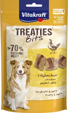 VITAKRAF Treaties Bits Friandises pour chien au poulet - 120 g