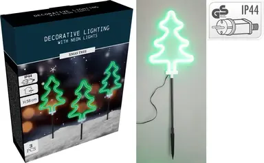 GARDEN STICK SET OF 3PCS NEON TREE GREEN