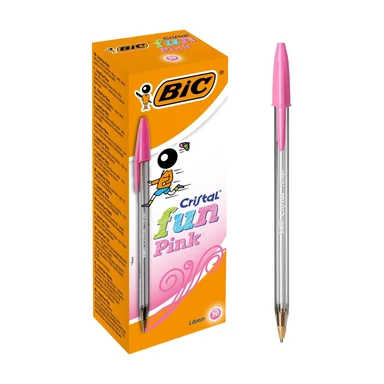 BIC Cristal Fun Ballpoint Pink， Pack of 20