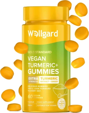 Wellgard Vegan Turmeric Gummies Peach Flavour - 60Vegan Gummies