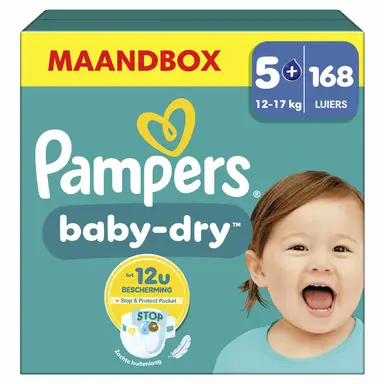 Pampers Baby-Dry S5+ Maandbox 168 stuks