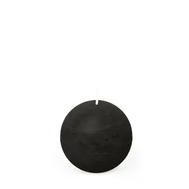 Spaas Ball Candle Rustic Unscented Black D:8xH:8cm
