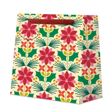 Kate Rhees Cream Poinsettia Medium Bag