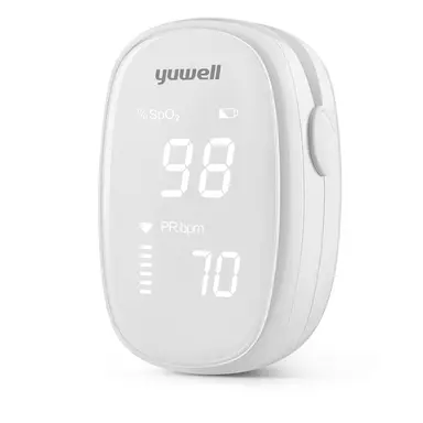yuwell Pulse Oximeter | Blood Oxygen Monitor Finger Adults and Kids | Clinical Accuracy, Ultra Light Weight, Large LED Display, Light Blocking Design, Power Saving, Comfortable Touch