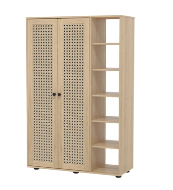 Galano Hansel 4ft Schuhschrank - L 79,6 x B 29,9 x H 118,8 cm, für Wohnzimmer - Farbe Braun