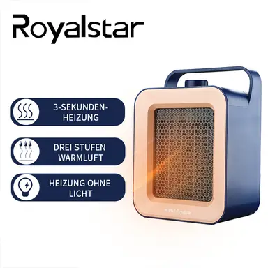 Royalstar ventilatorkachel, elektrische kachel, snel verwarmen in 3 seconden, 1500W vermogen, meervoudige veiligheidsbescherming, S790W