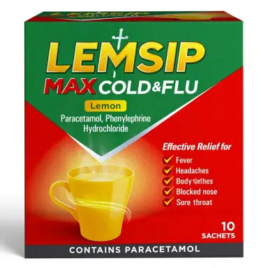 Lemsip Max Cold & Flu Lemon 10 Sachets