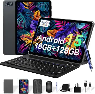 TABWEE T80 18(6+12)GB+128GB， 10-inch， Android 15， 6000mAh， Keyboard/Mouse/Pen/Protective Case/Stand/Glass Screen Protector， BT5.0， 5G WiFi， Gemini AI