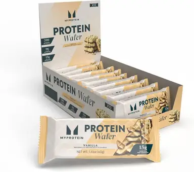 MyProtein Protein Wafers Vanilla Protein Nutrition Powder Flavour - 10 x 40g