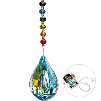 JU7CER 1PC Pipa Pendant - Colorful Crystal Hanging Teardrop Ornament, Curtain Decoration for Christmas Trees, Chandeliers, Weddings, Offices, Rooms & Home Decor, Christmas Must-Have