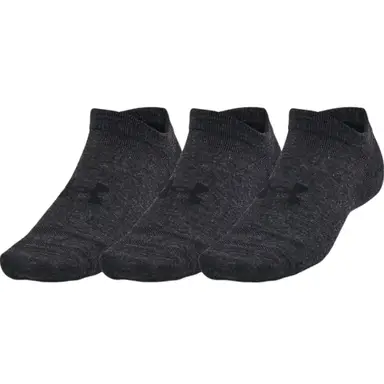 Under Armour Essential No Show 3-Pack Socks - Black