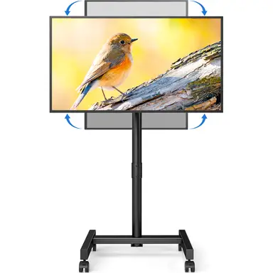 Height Adjustable Corner TV Stand on Wheels for 13-50 Inch TVs, Max. VESA 200x200mm, up to 20kg, Black