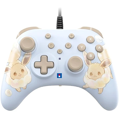 HORI manette filaire Pokémon Horipad Turbo Evoli Cottage Core pour Nintendo Switch et Switch 2, avec bouton C et boutons arrière programmables, bleu