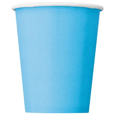 Unique Party Paper Cups, Powder Blue, 266ml, 14 Pack