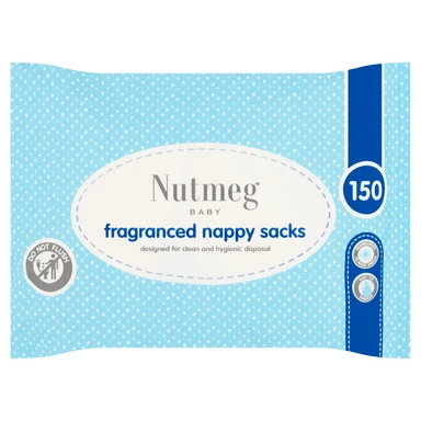 Nutmeg Baby Fragranced Nappy Sacks 150 Pack