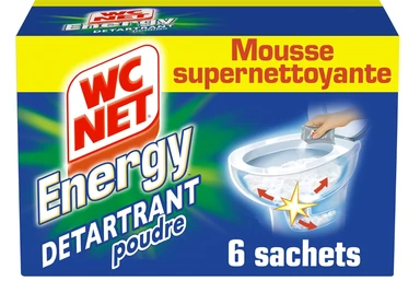 WC NET energy poudre détartrante, 6 sachets de 60 g