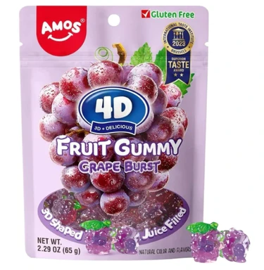 Amos 4D Fruit Gummy Grape Burst 65g