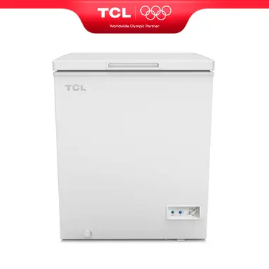 TCL CF126EWE0FR Congélateur avec panier de rangement, charnière de couvercle, thermostat réglable, pieds réglables, classe énergétique E - 98 L 