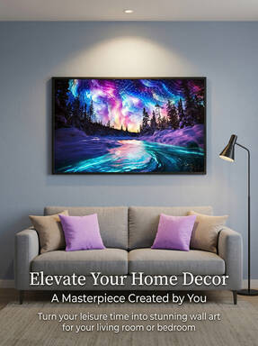 JU7CER Adult 5D Full Drill Aurora Diamond Painting Kit - Beginner-Friendly Large Wall Art | 11.81×19.69 Inches (30×50cm)