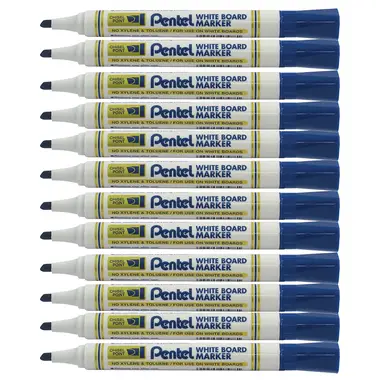 Pentel Whiteboard Marker Chisel Tip Blue Pack of 12