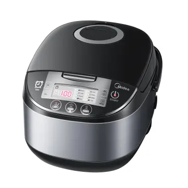 Midea Rice Cooker With Steamer,10 cup, 5 Litre, 11 Multicook Functions, LED display, Warmer, 24-Hr Delay Timer, Fuzzy Logic,Non-Stick Removable Inner Pot (Black)