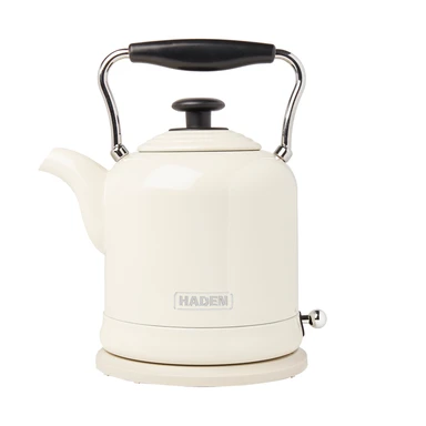 Haden Highclere Retro Kettle, 1.5L, Fast-Boil, Coated Stainless Steel, Cream - 197238