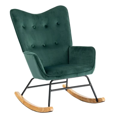 URBAN MEUBLE Velvet Rocking Chair Green