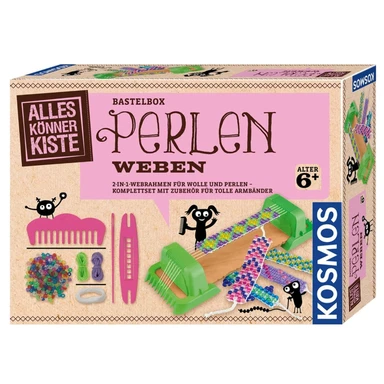 Kosmos 604387 AllesKönnerKiste, perlenweben 2-in-1-webrahmen, bastelset für mädchen ab 6 jahren