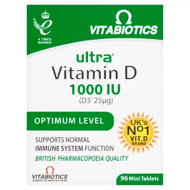 Vitabiotics Vitamin D 1000IU Mini Immune Support Tablets - 96 Tablets