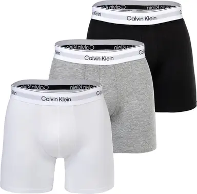 Calvin Klein 3 Pack Boxer Briefs - Icon Cotton Stretch - Black, Whote,Grey 4XL