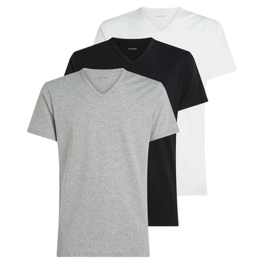 Calvin Klein Men's 3-Pack T-Shirts Short Sleeve V-Neck Black White Grey Heather 2XL