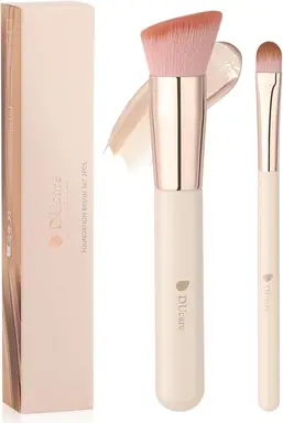 DUcare Schwanzförmiger Foundation-Pinsel + Concealer-Pinsel, 2-teiliges Set – Weiß – Geschenk zum Muttertag