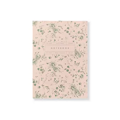 Katie Leamon A5  Notebook Lined Paper 100GSM Blush & Light Green Floral