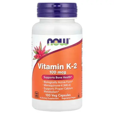 NOW Foods Vitamin K2 Bone Health 100mcg Vegan Capsules - 100 Capsules