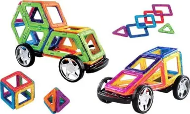 CR Magnet-Bauset mit Rädern, 32Teile