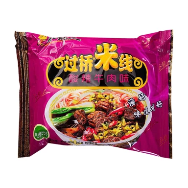 Jiaxiangren Nouilles de riz au pont croisé, saveur boeuf épicé et aigre 100g