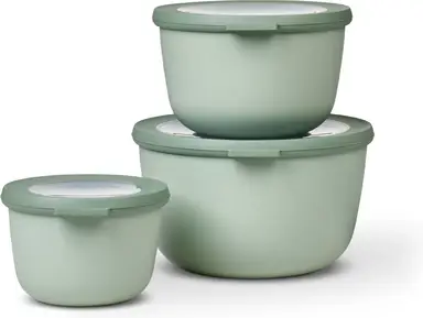 Grizzly Voedsel opbergbox set met Deksels - Rond - Set van 4 containers van verschillende grootte - Lekvrij - Luchtdicht