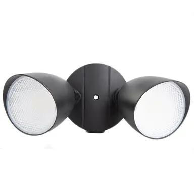 LUTEC 5000K Black Twin LED Spotlight Floodlight Outdoor Wall Light 2-Head Adjustable Security Light