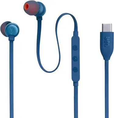 JBL Tune 310C Kopfhörer - Kabelgebundene In-Ear-Kopfhörer mit JBL Pure Bass Sound, Mikrofon und USB-C-Anschluss - Blau