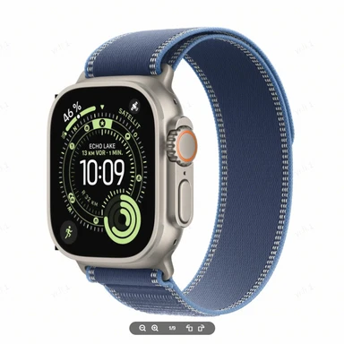 APPLE Watch Ultra 3 GPS + Cellular 49mm Natur Titan Gehäuse mit Blau/Hellblau Trail Loop - S/M
