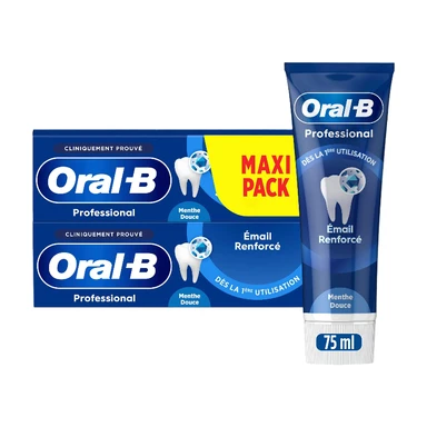 ORAL-B Professional - Dentifrice émail renforcé - lot de 2 x 75 ml