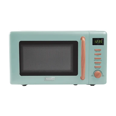 Haden Dorchester Solo Microwave - 20L, 800W, Sage Green, Wooden Effect Finish, LED Display, 5 Power Levels