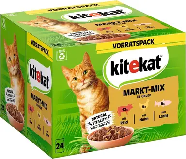 KITEKAT Portionsbeutel Multipack Markt-Mix in Gelee 24 x 85 g