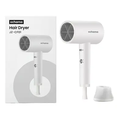 ochama Ultra-Light Hair Dryer, 3 Speed Settings, 1800W Powerful, 20,000 RPM, Only 450g, Low Noise, Negative Ions for Fast Drying & Hair Care, Nozzle Included