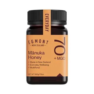EGMONT HONEY New Zealand Manuka Honey MGO 70+ Multifloral Raw Honey Immune Support Flavour - 500g