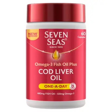 Seven Seas Omega-3 Fish Oil + Cod Liver Oil Capsules - 60 Capsules